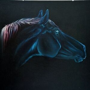 Blue and Black Horse Artwork